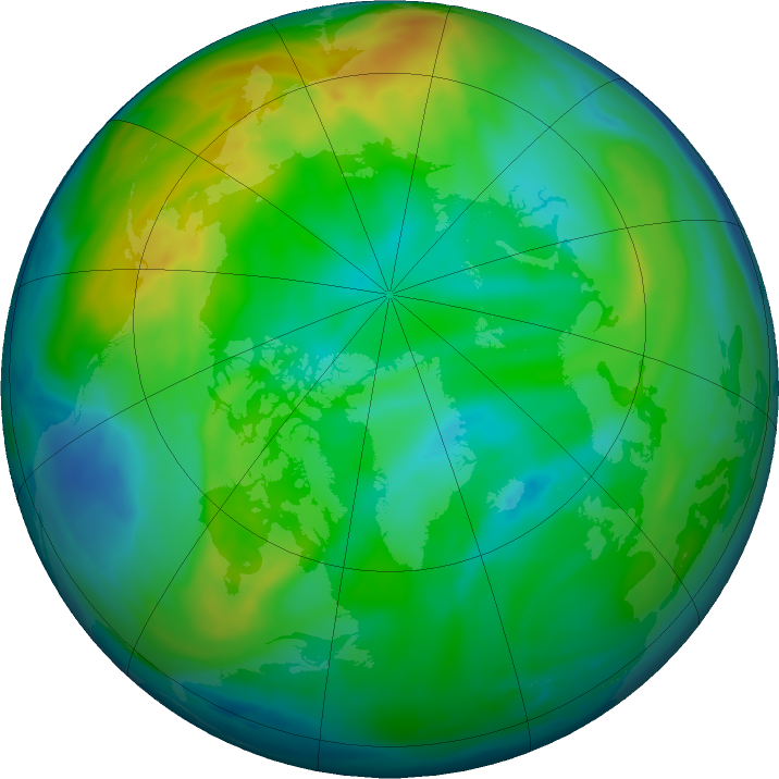 Arctic ozone map for 22 November 2021